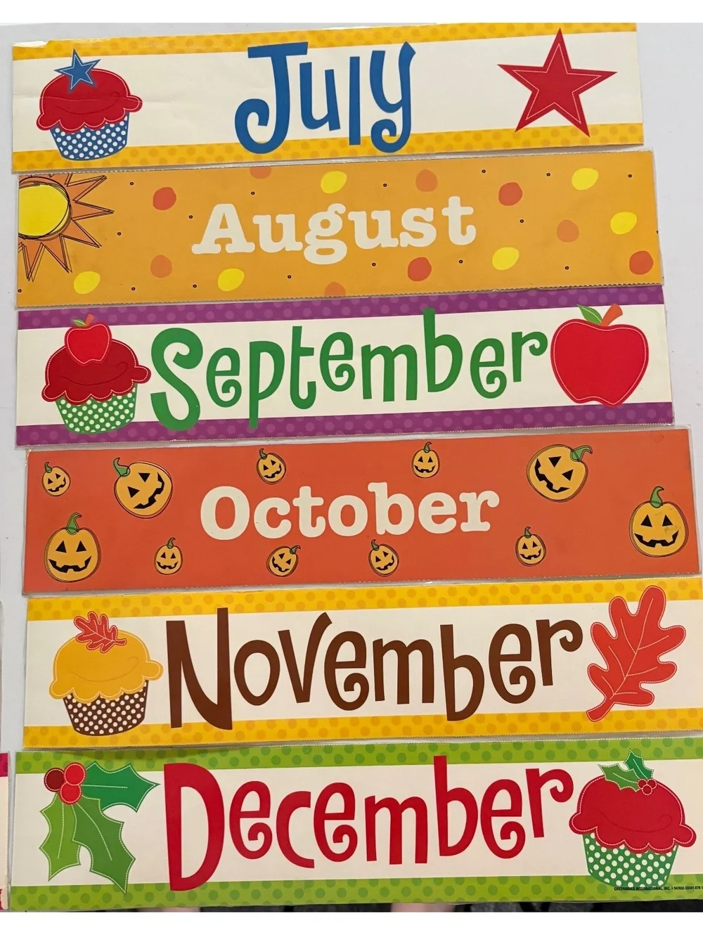 Calendar months of the year